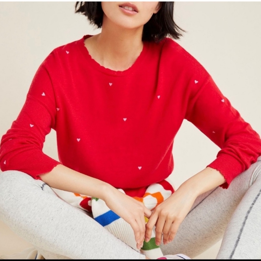 Sundry for Anthropologie Red Heart Sweater sz 2